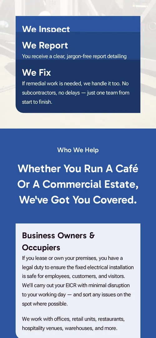 RS Design & Technology Electrical website on a phone