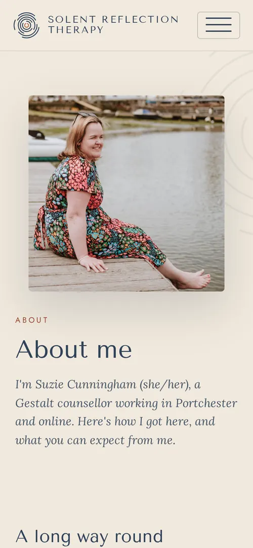 Solent Reflection Therapy website on a phone